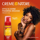 Argan oil foaming mousse defining curls with natural shine