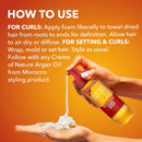 Argan oil foaming mousse ingredient and usage label