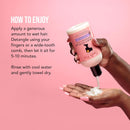 Woman applying Moroccan Pear Hair Custard Hydrating Curl Conditioner to curly hair