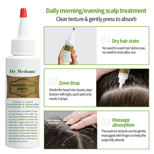 Thickening natural hair oil for healthy scalp and stronger roots