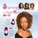 Spring Twist Crochet braiding hair styled in neat twist braids