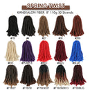 Packaged Spring Twist Crochet braiding hair in ombre colors