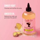 Applying Camille Rose Sweet Ginger Hair & Scalp Cleanser to natural hair